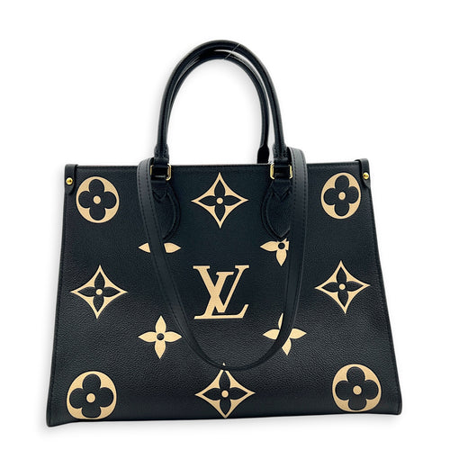OnTheGo Tote Bag MM Black in Empreinte Leather, Gold hardware