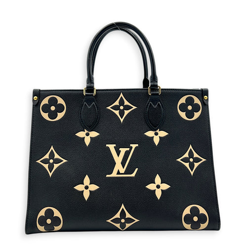 OnTheGo Tote Bag MM Black in Empreinte Leather, Gold hardware