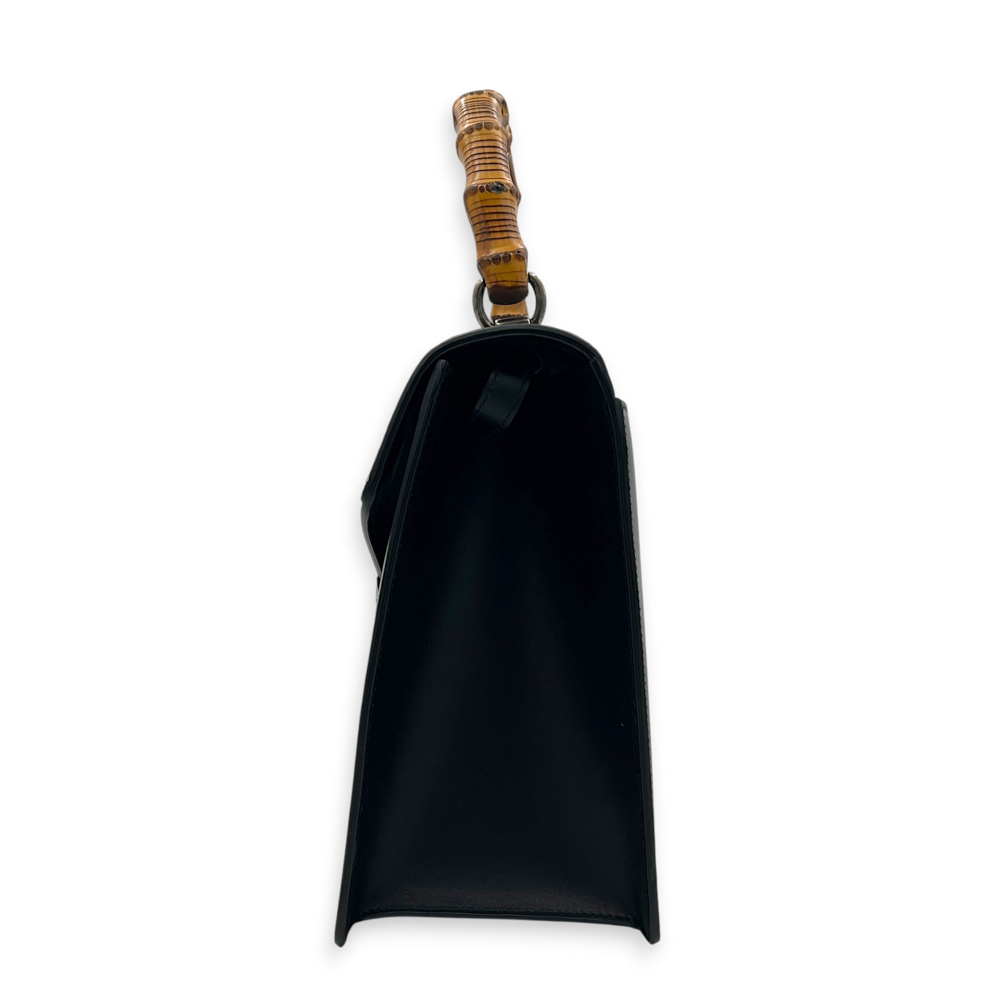 Bamboo Lilith Top Handle Bag in Calfskin, Gold hardware