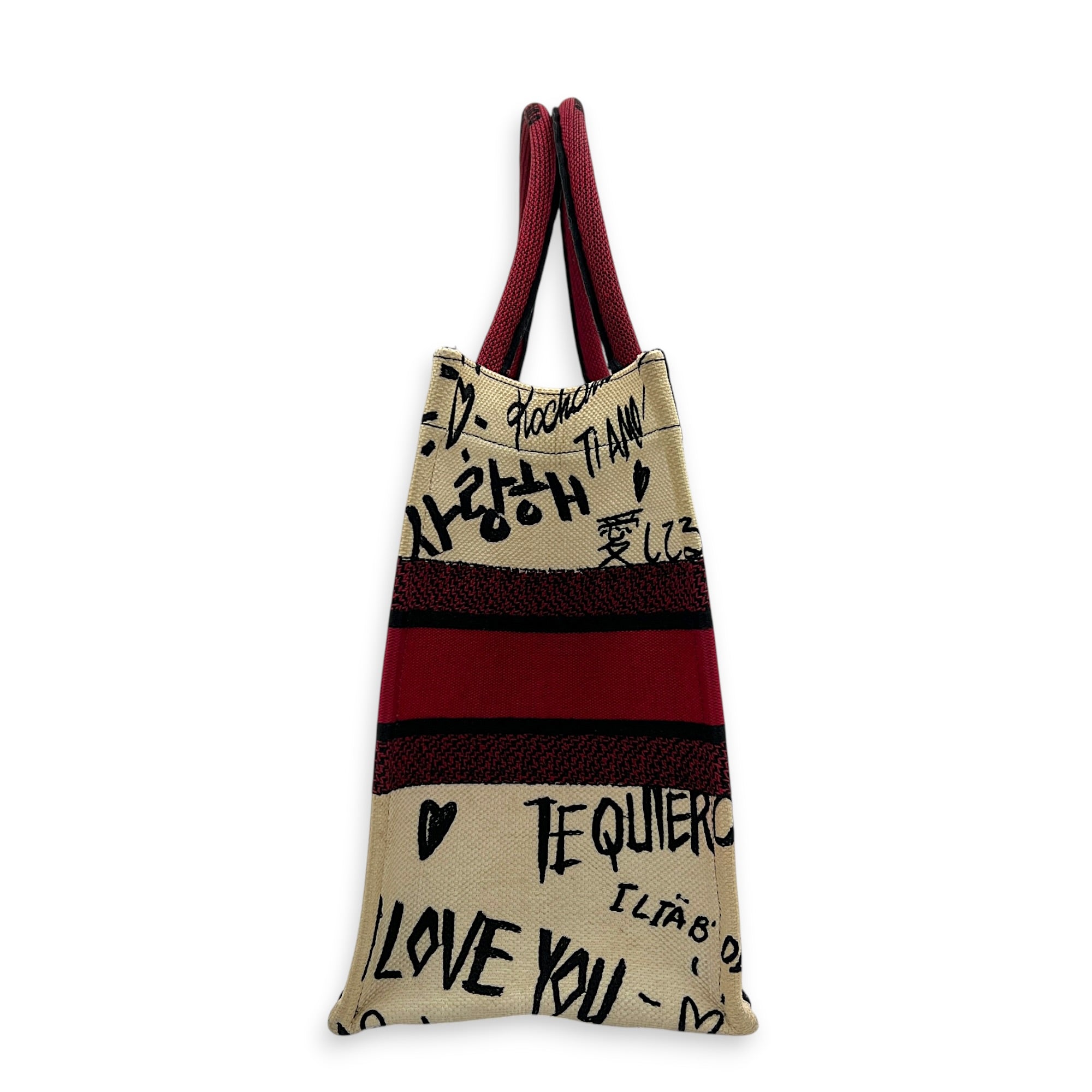 Book Tote Top Handle Bag Medium White in Jacquard
