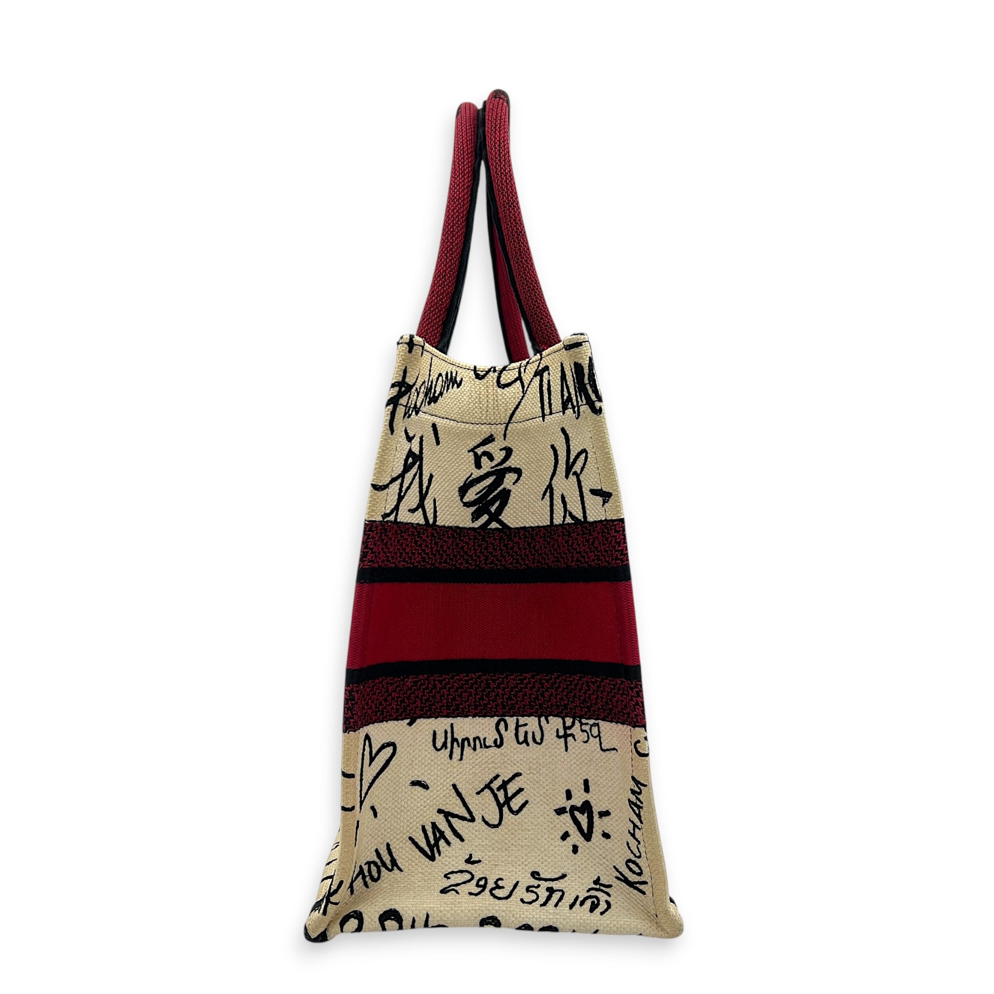 Book Tote Top Handle Bag Medium White in Jacquard