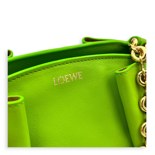 Paseo Top Handle Bag Green in Calfskin, Gold hardware