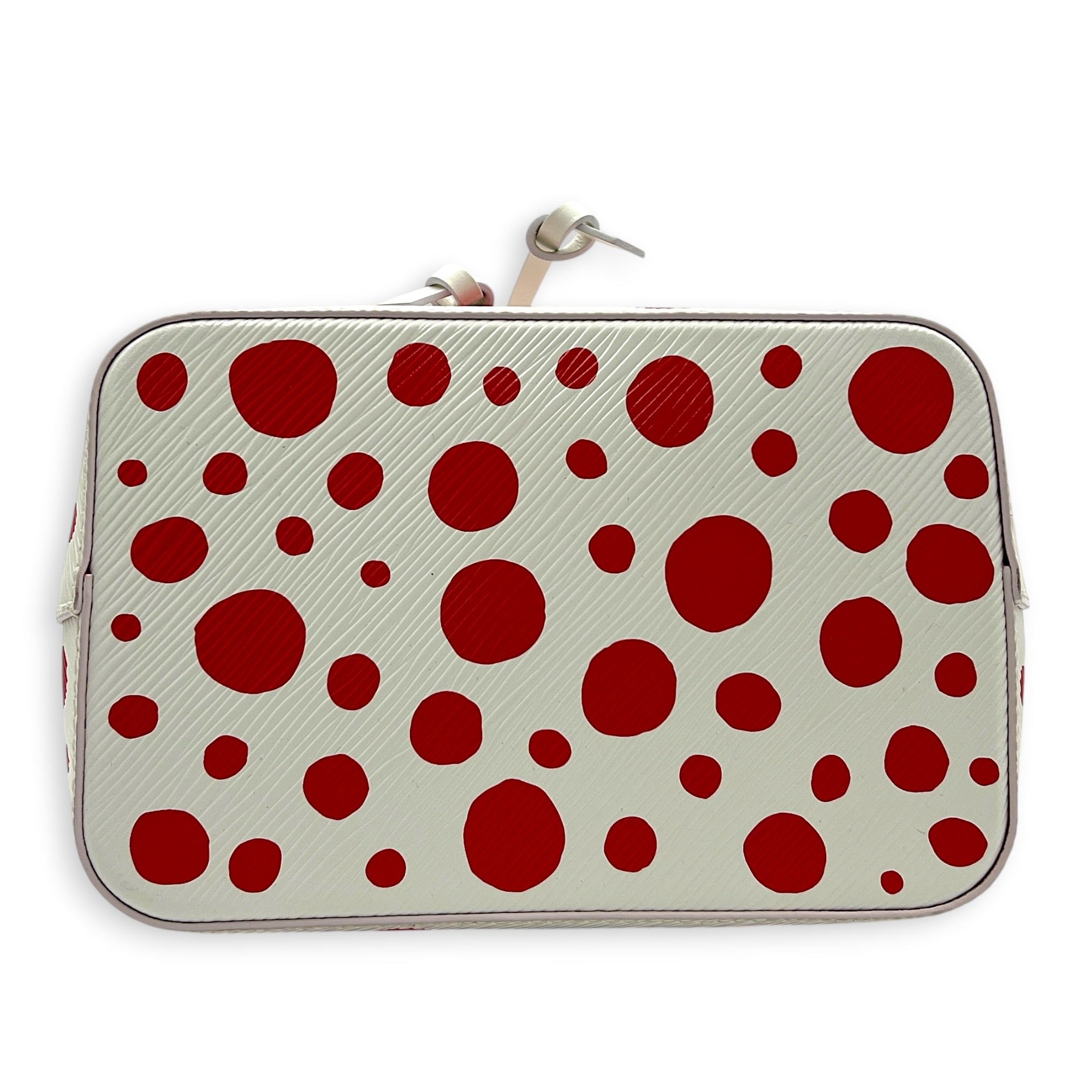 x Yayoi Kusama NeoNoe BB White Top Handle Bag in Epi Leather, Silver hardware