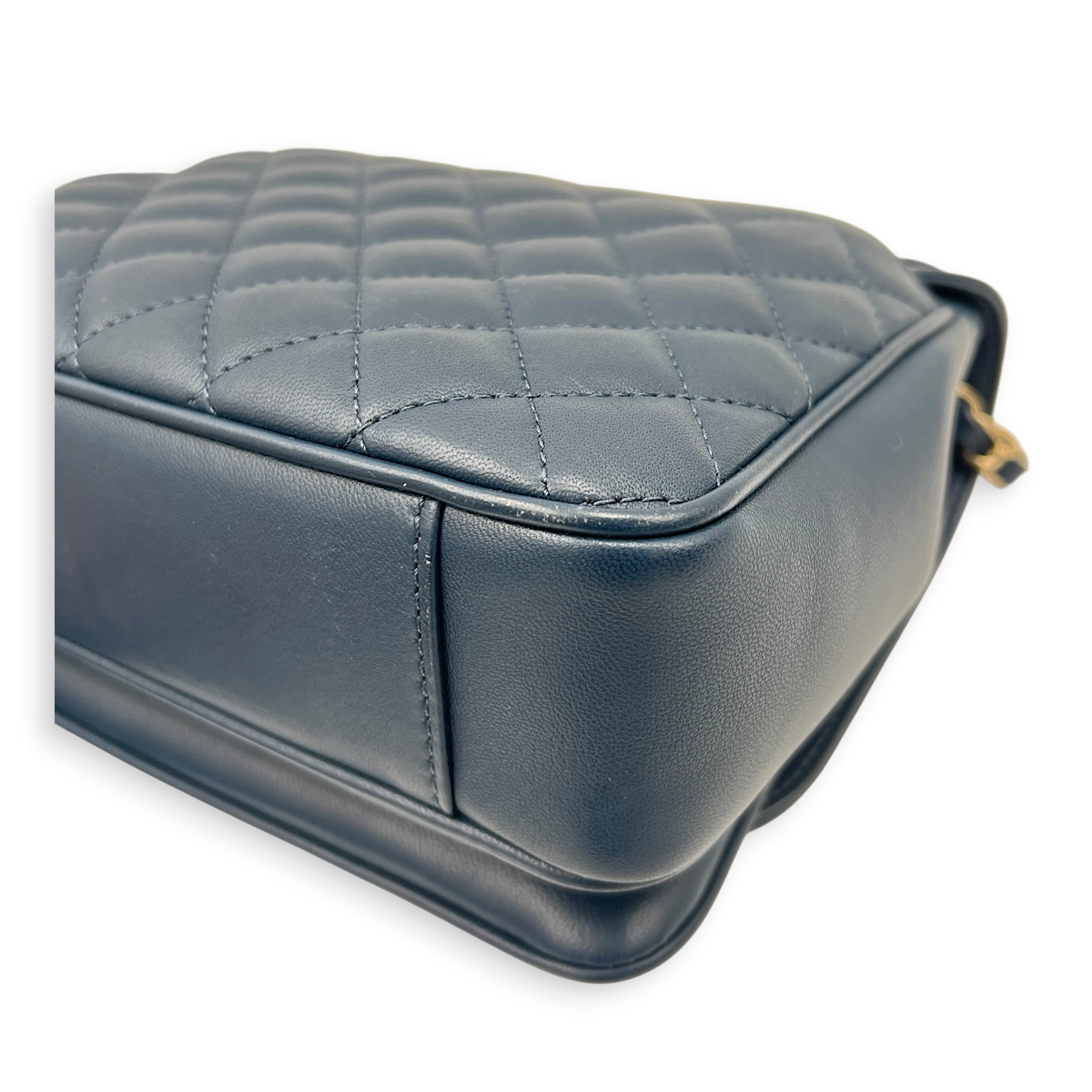 Lovely Square Shoulder Bag Blue in Lambskin, Gold hardware