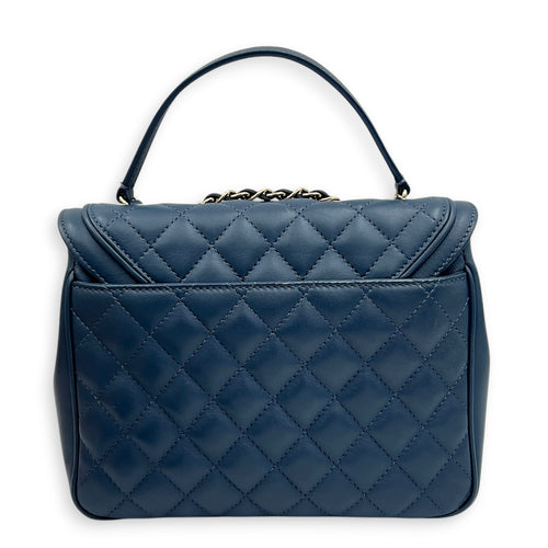 Lovely Square Shoulder Bag Blue in Lambskin, Gold hardware