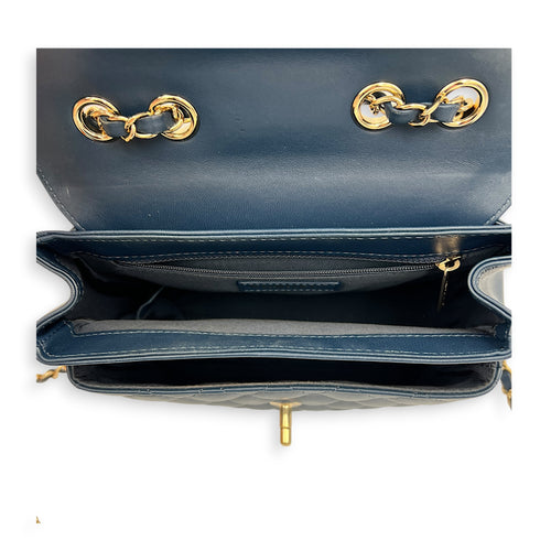 Lovely Square Shoulder Bag Blue in Lambskin, Gold hardware