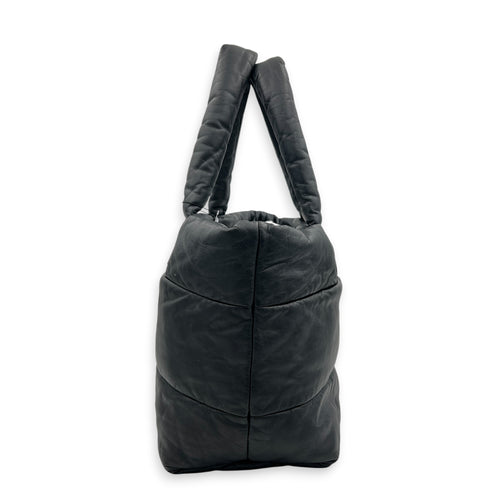Coco Cocoon Tote Bag Black in Nylon, Silver hardware
