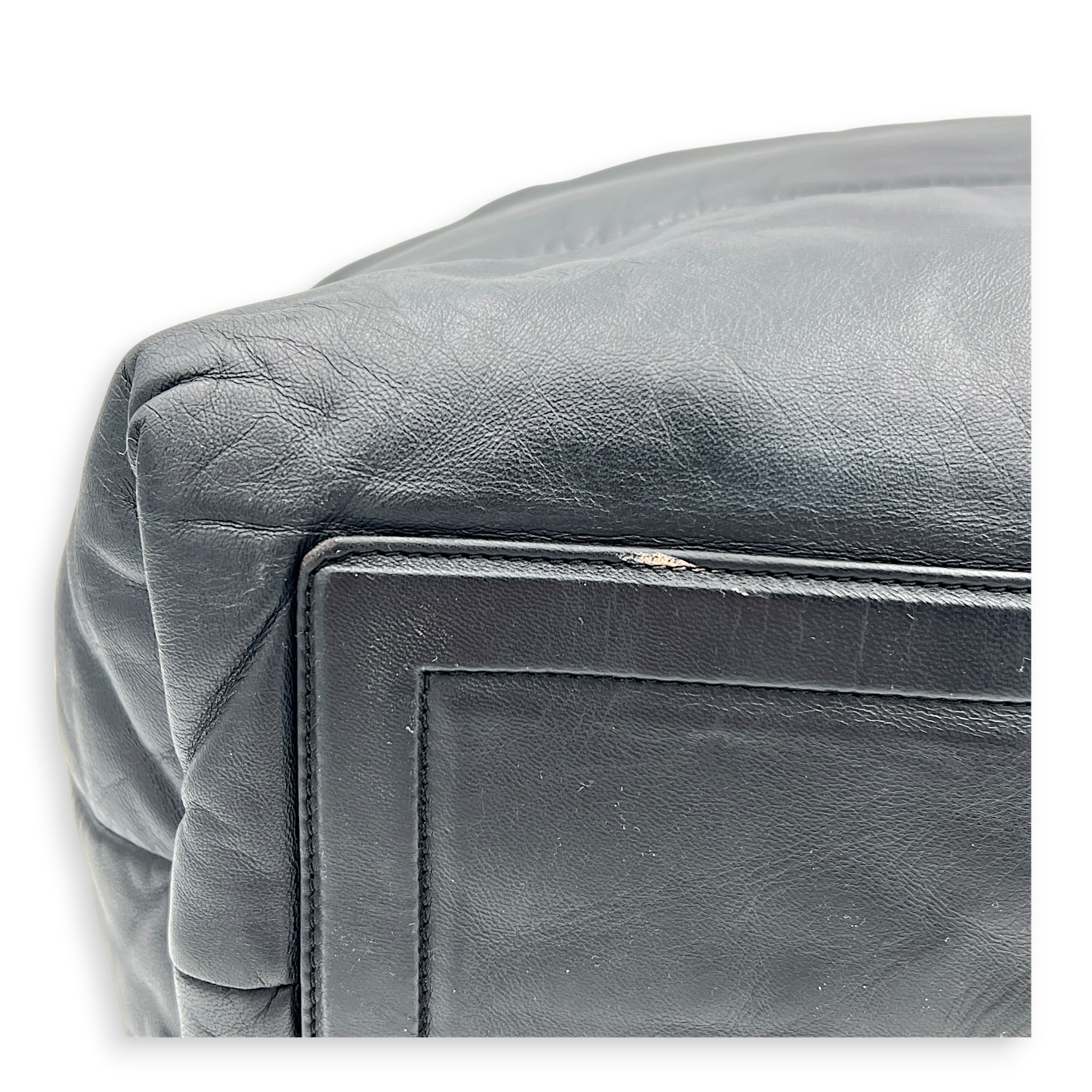 Coco Cocoon Tote Bag Black in Nylon, Silver hardware