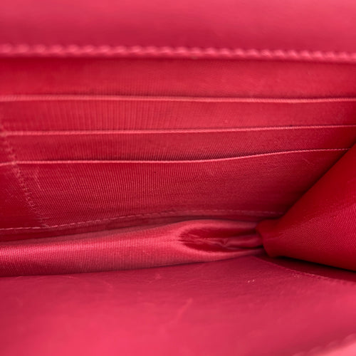 CC Wallet On Chain Pink in Lambskin, Silver hardware