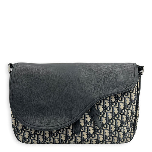 Saddle Messenger Blue in Canvas, Silver hardware