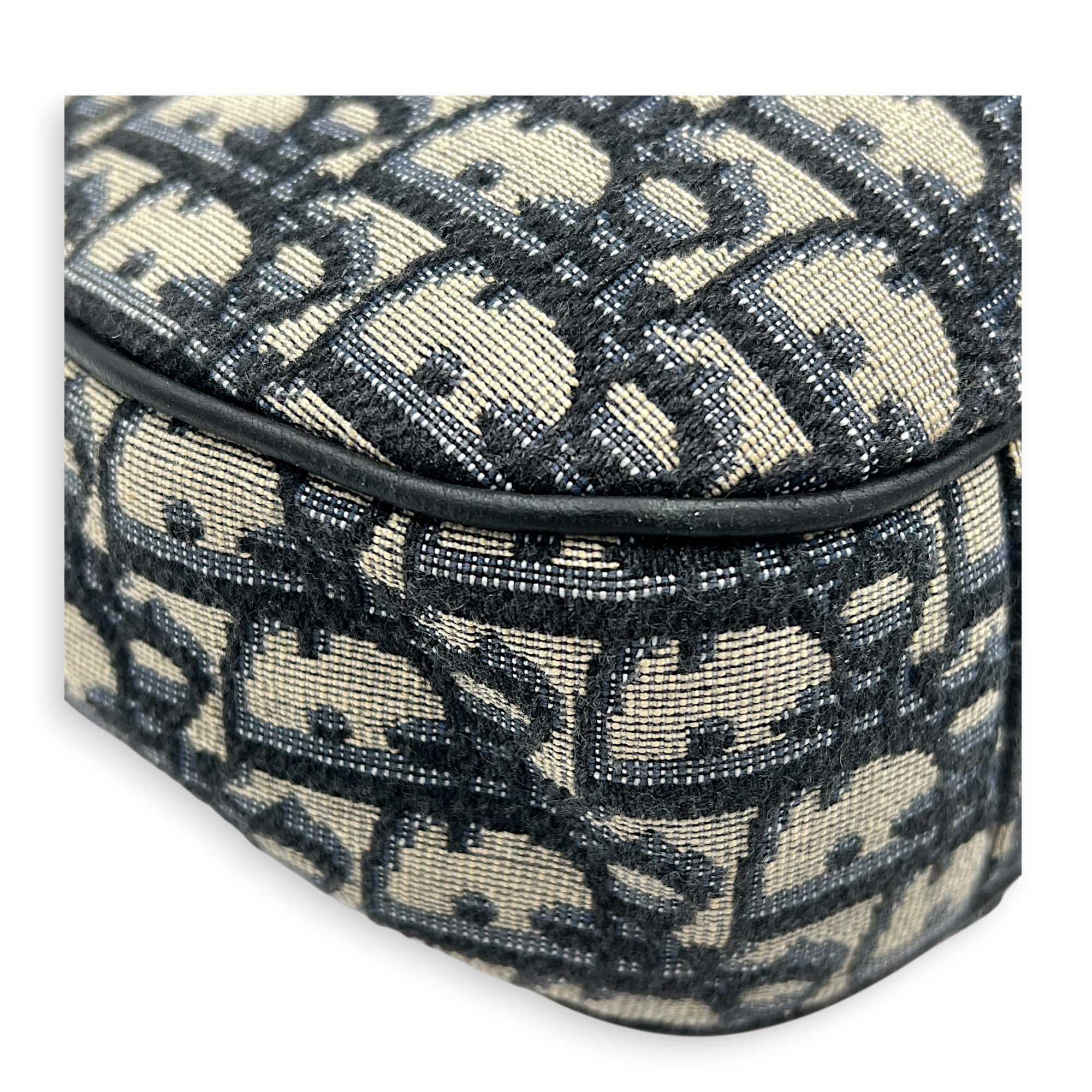 Saddle Messenger Blue in Canvas, Silver hardware