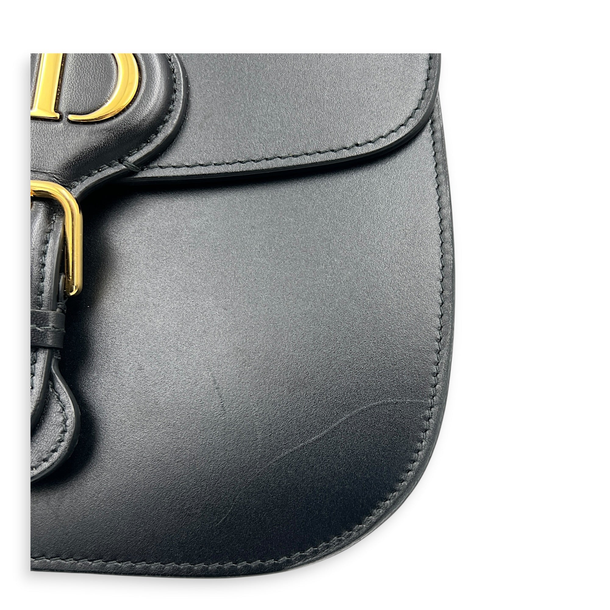 Bobby Frame Shoulder Bag Black in Calfskin, Gold hardware