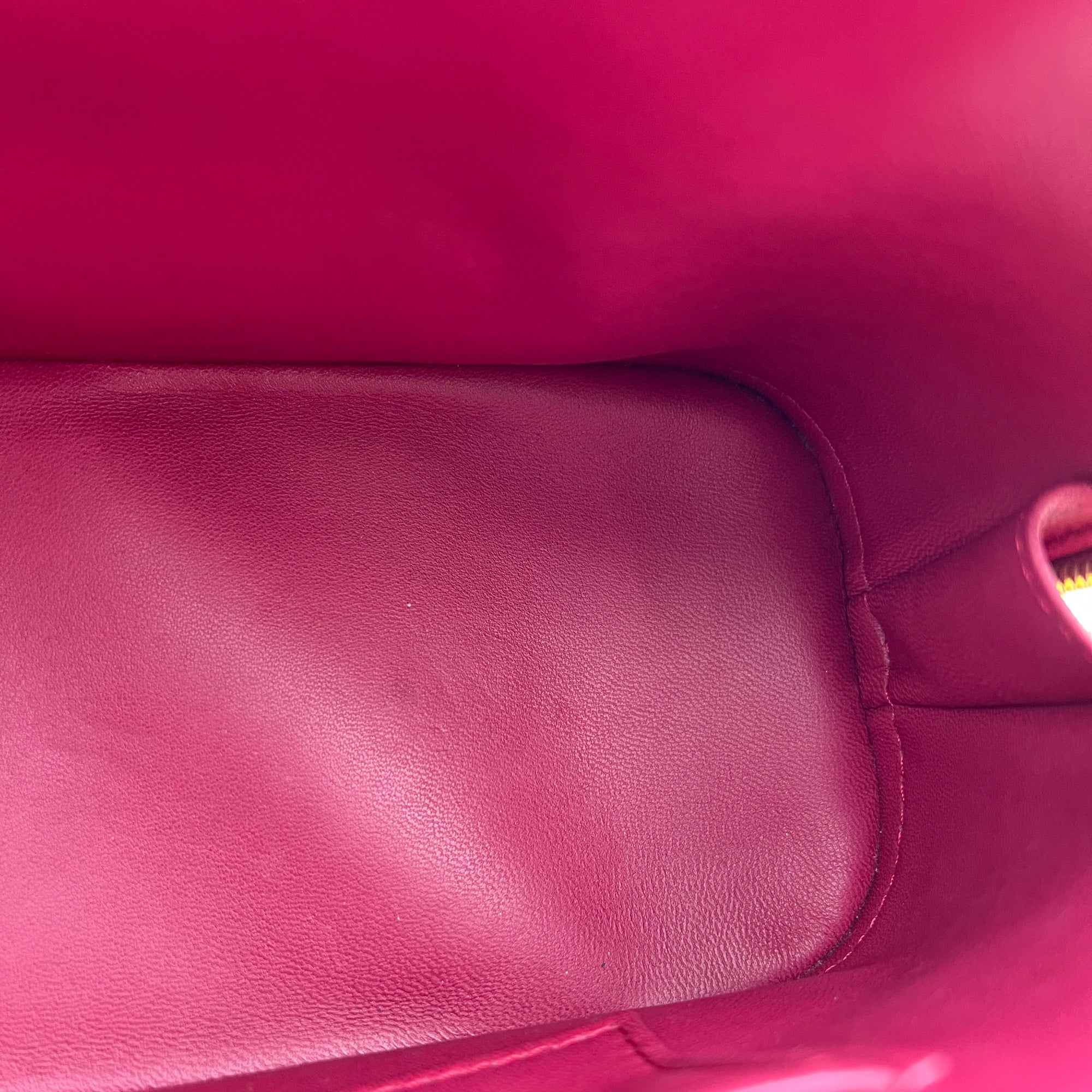Alma Top Handle Bag BB Red in Ostrich, Gold hardware