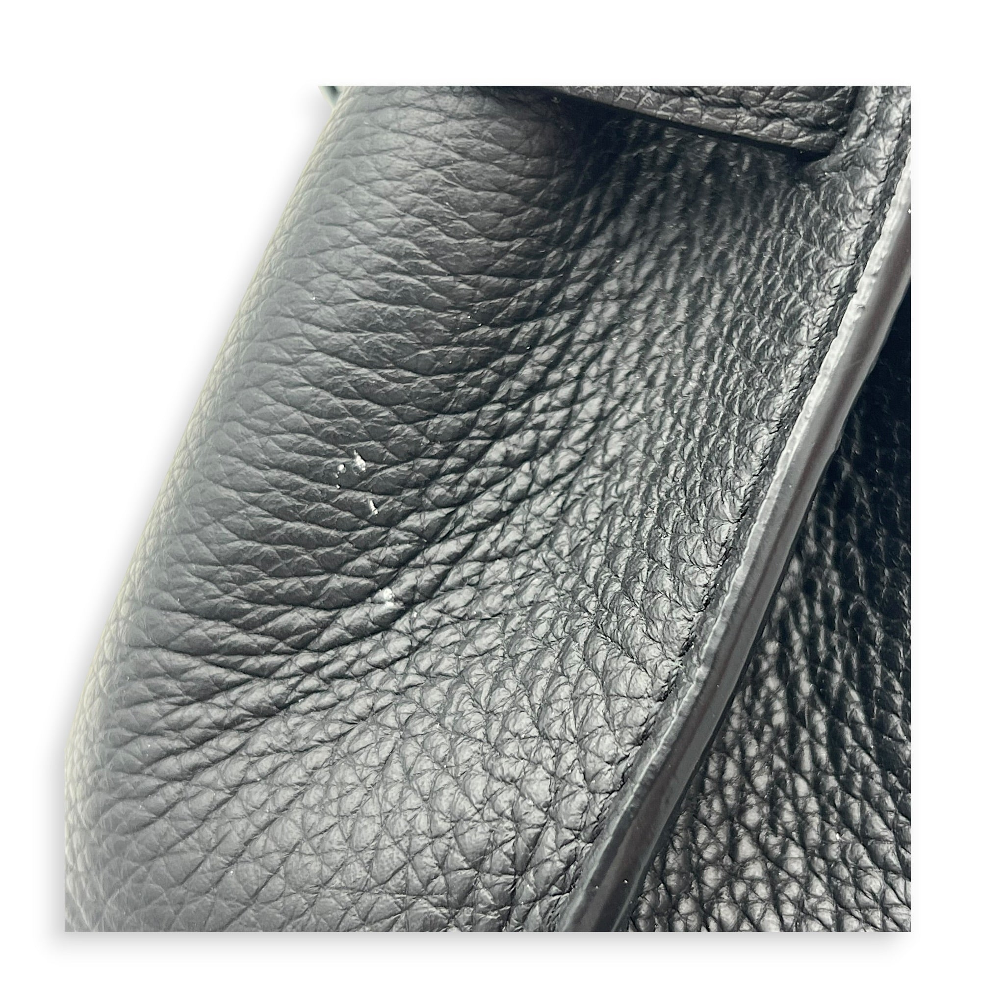 LockMe Top Handle Bag Mini Black in Calfskin, Silver hardware