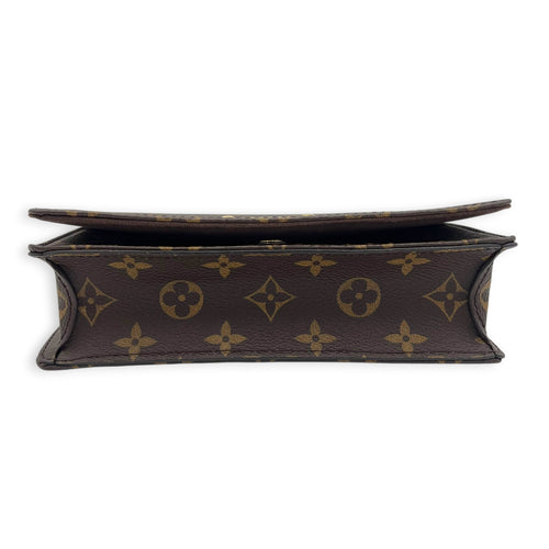 Lily Wallet On Chain Brown in Monogram Coated Canvas, Gold hardware