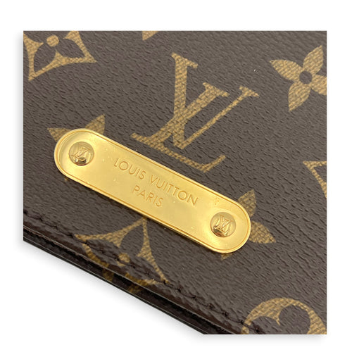 Lily Wallet On Chain Brown in Monogram Coated Canvas, Gold hardware