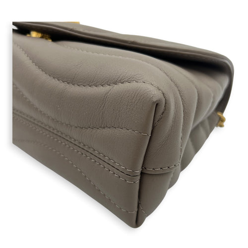 New Wave Shoulder Bag Beige in Calfskin, Gold hardware