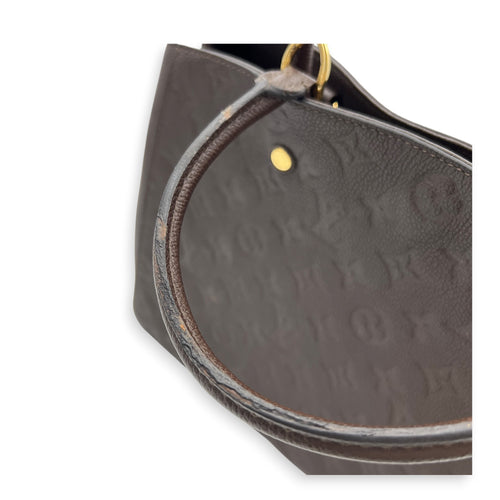 Montaigne Top Handle Bag GM Brown in Empreinte Leather, Gold hardware