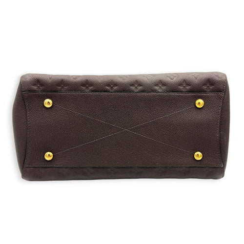 Montaigne Top Handle Bag GM Brown in Empreinte Leather, Gold hardware