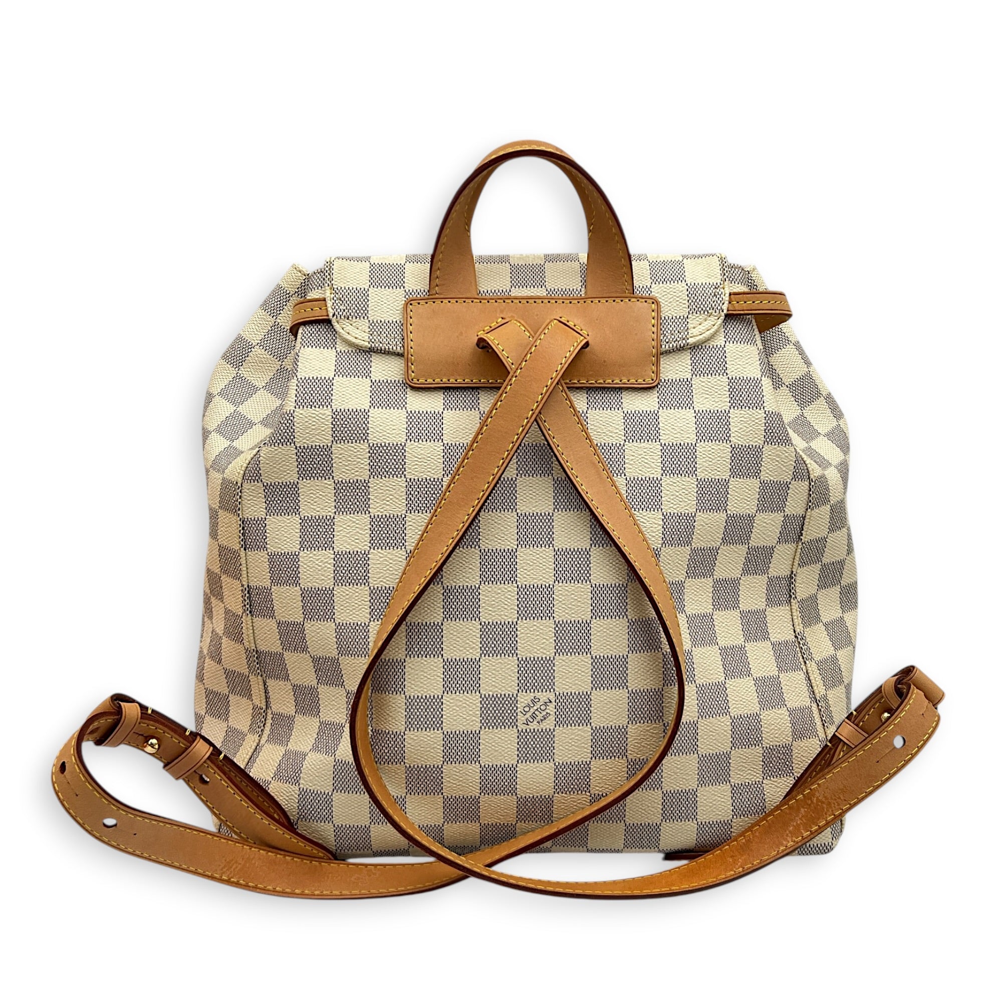 Serone Backpack White in Coated Canvas, Gold hardware