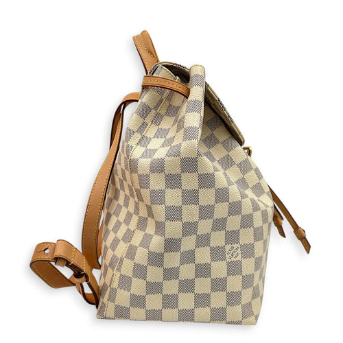 Serone Backpack White in Coated Canvas, Gold hardware