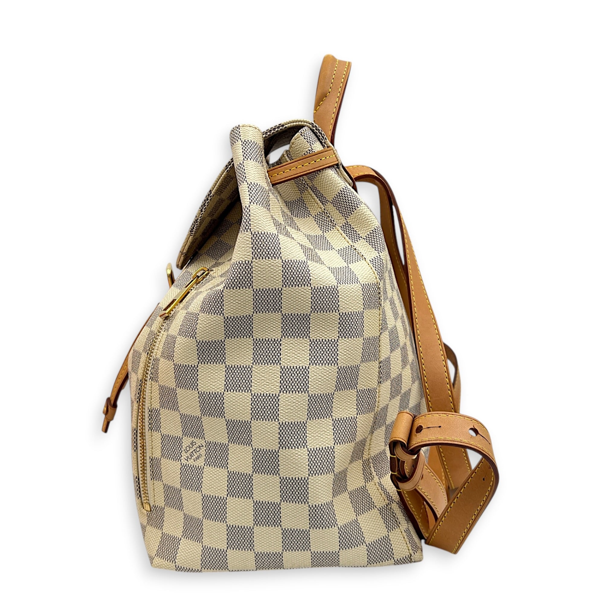 Serone Backpack White in Coated Canvas, Gold hardware