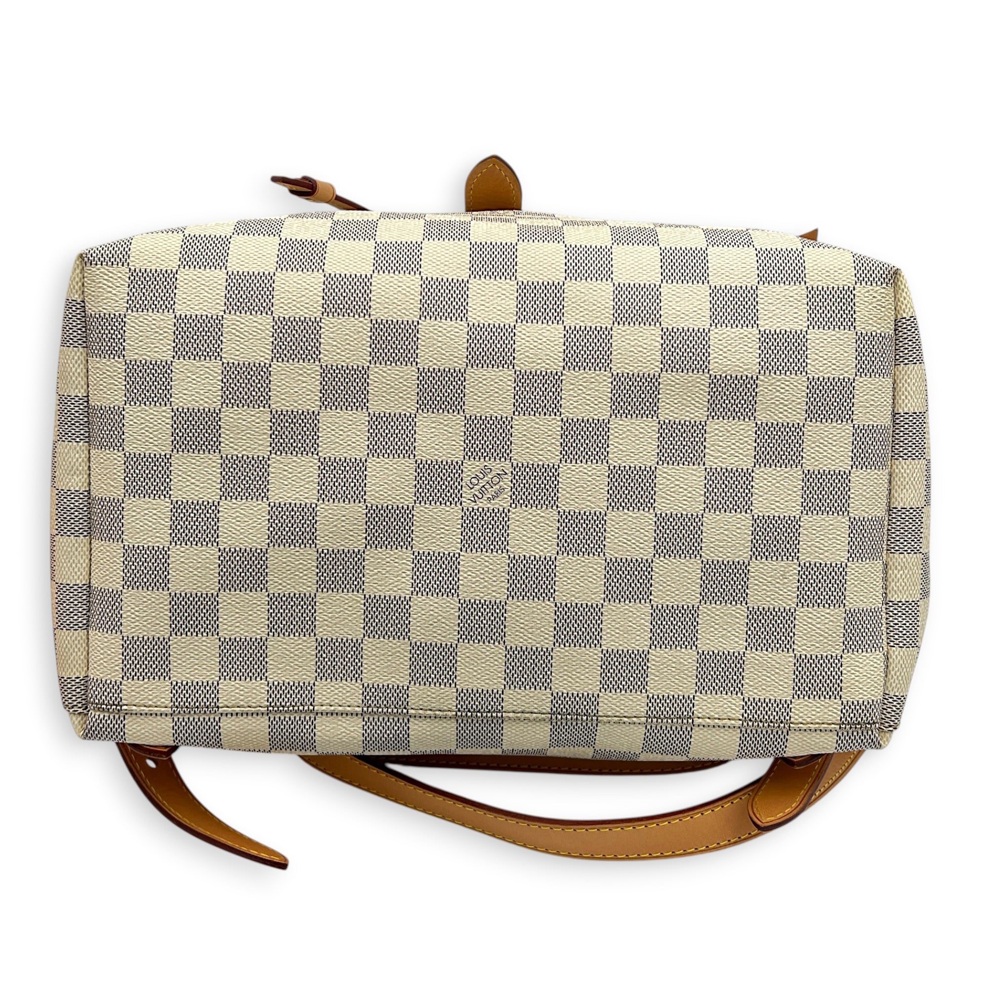 Serone Backpack White in Coated Canvas, Gold hardware