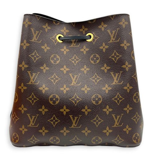 NeoNoe Bucket Bag Brown in Monogram Coated Canvas, Gold hardware