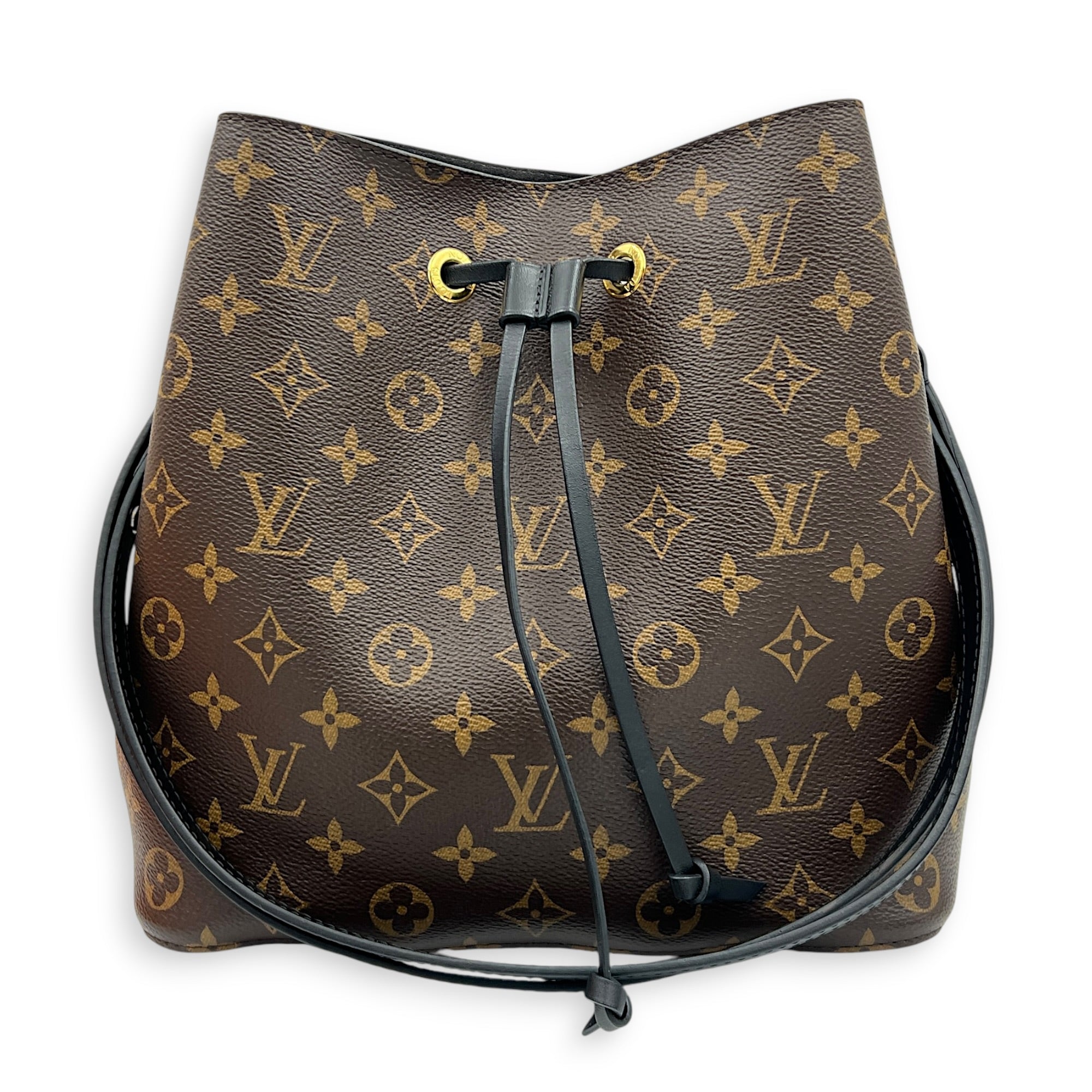 NeoNoe Bucket Bag Brown in Monogram Coated Canvas, Gold hardware