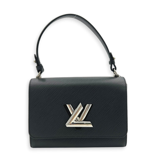 Twist Shoulder Bag MM Black in Epi Leather, Silver hardware
