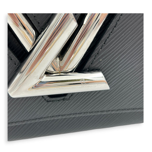 Twist Shoulder Bag MM Black in Epi Leather, Silver hardware