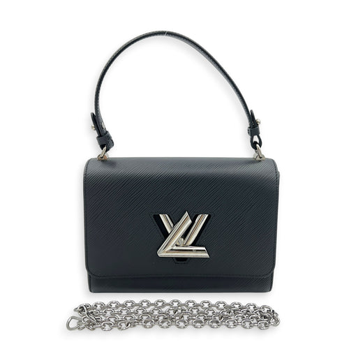 Twist Shoulder Bag MM Black in Epi Leather, Silver hardware