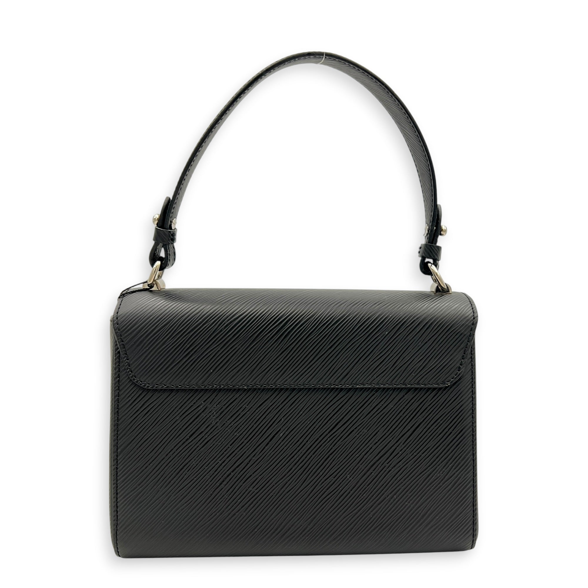 Twist Shoulder Bag MM Black in Epi Leather, Silver hardware