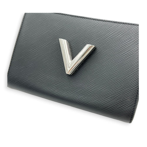 Twist Shoulder Bag MM Black in Epi Leather, Silver hardware