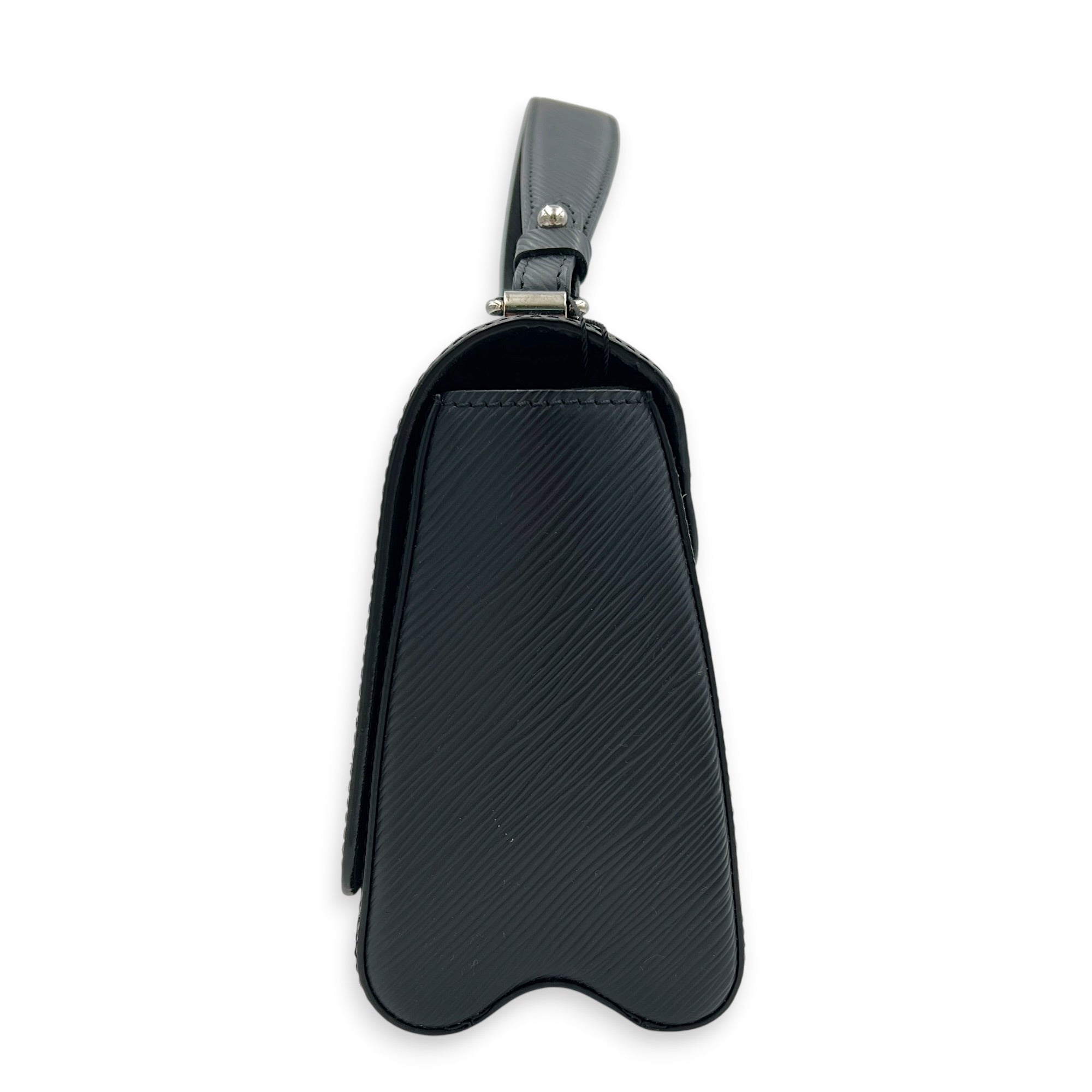 Twist Shoulder Bag MM Black in Epi Leather, Silver hardware