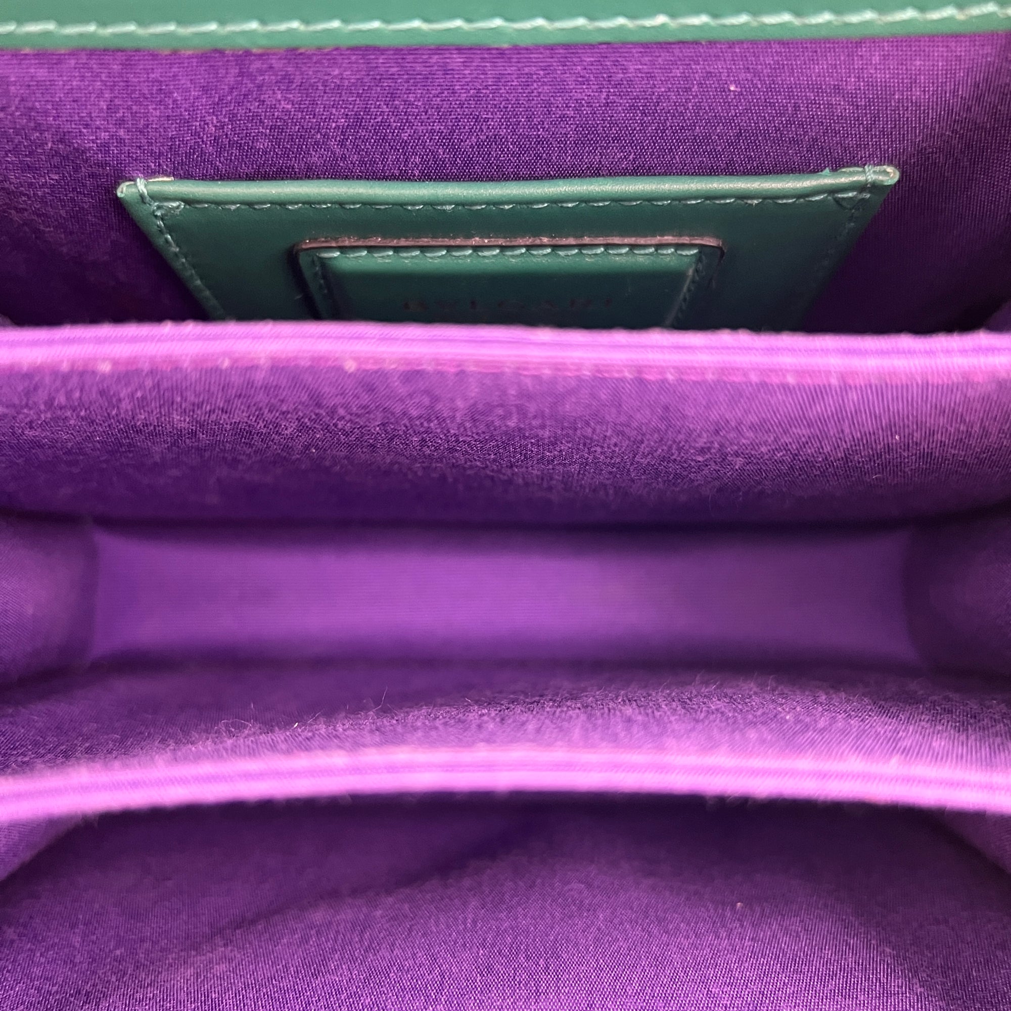 Serpenti Forever Top Handle Bag Green in Calfskin, Gold hardware