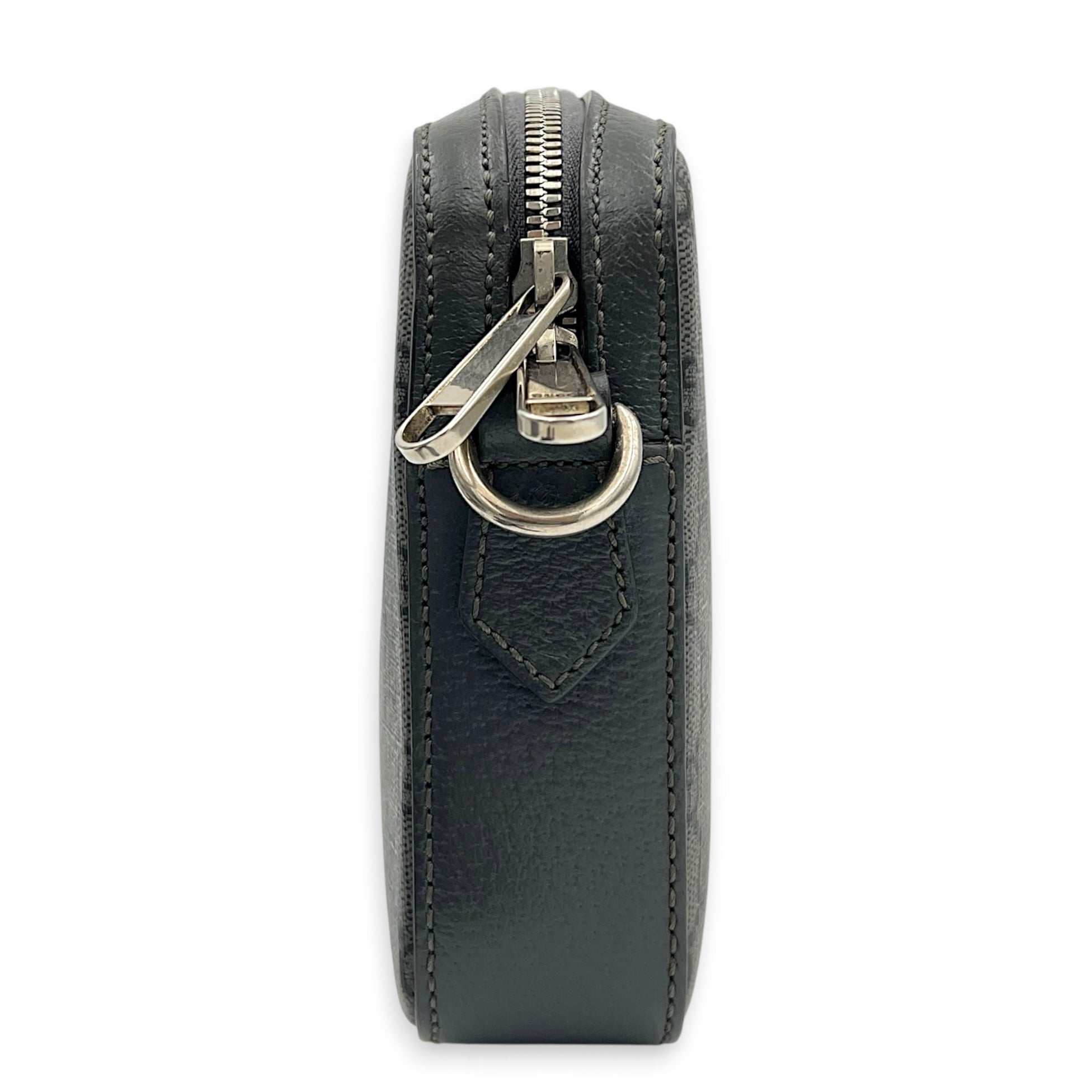 GG Crossbody Bag Grey in Coated Canvas, Silver hardware