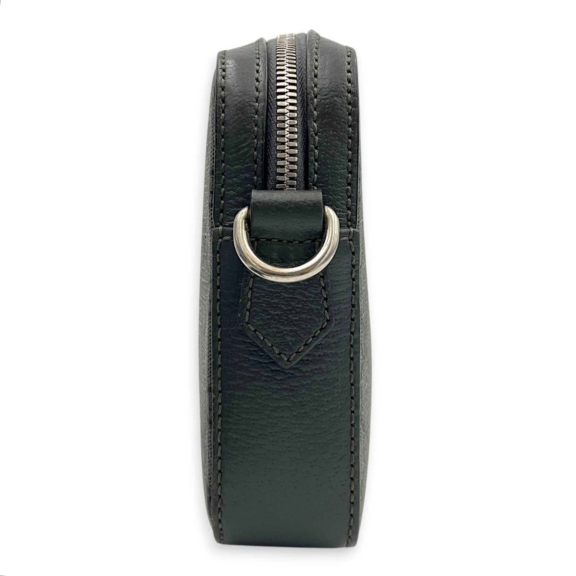 GG Crossbody Bag Grey in Coated Canvas, Silver hardware