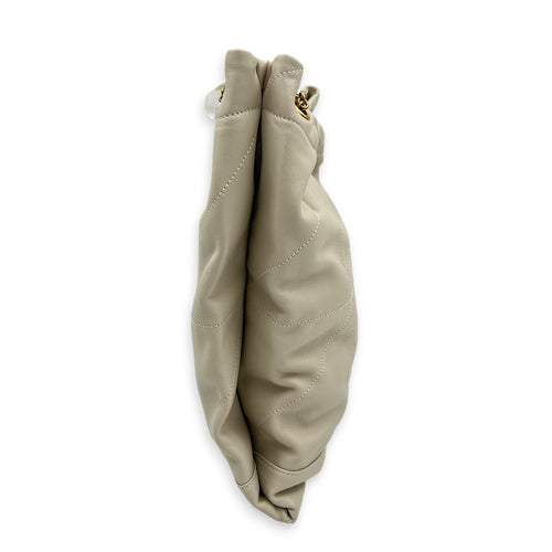 Jamie Pochon Shoulder Bag White in Lambskin, Gold hardware