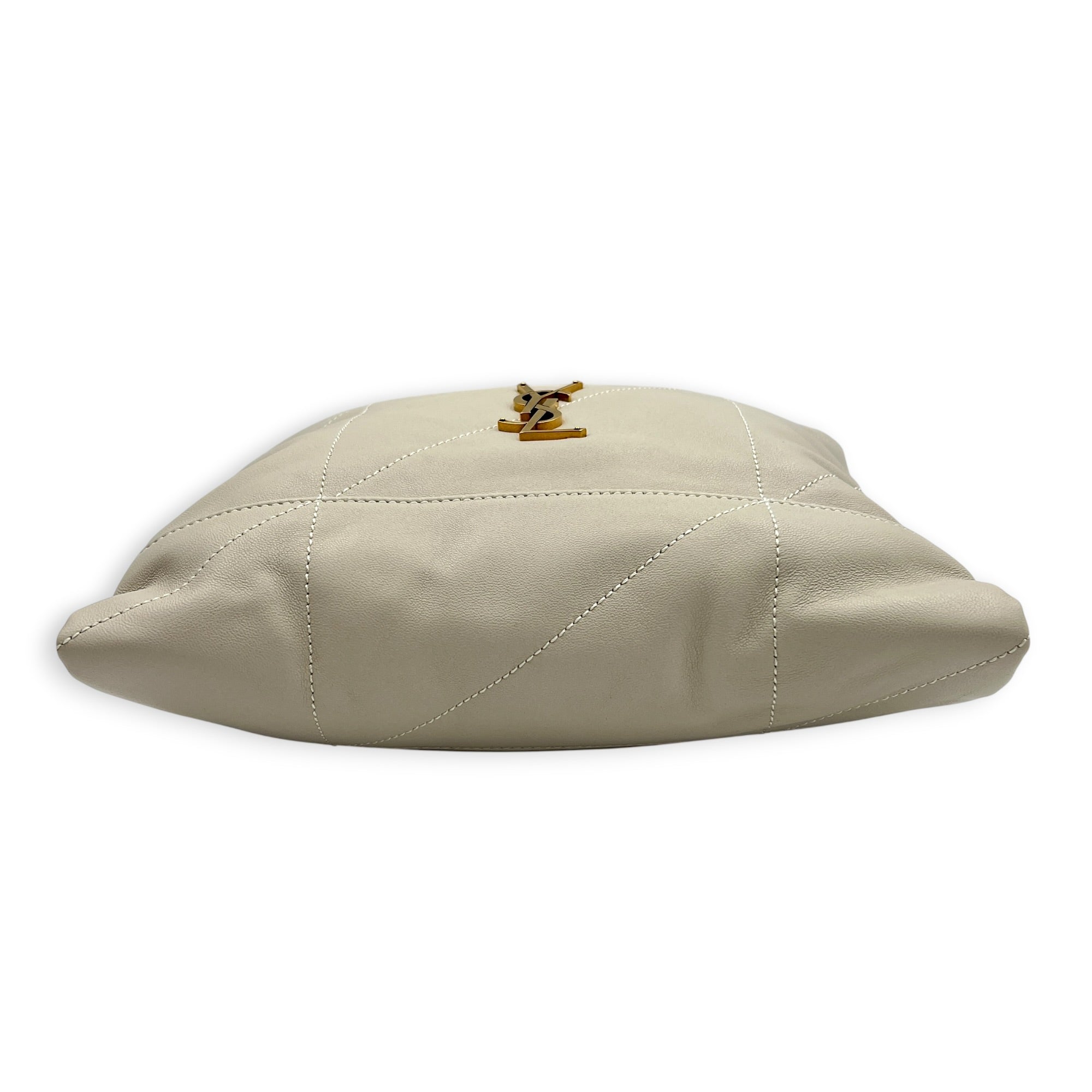 Jamie Pochon Shoulder Bag White in Lambskin, Gold hardware