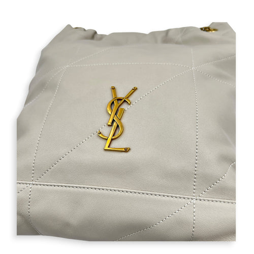 Jamie Pochon Shoulder Bag White in Lambskin, Gold hardware