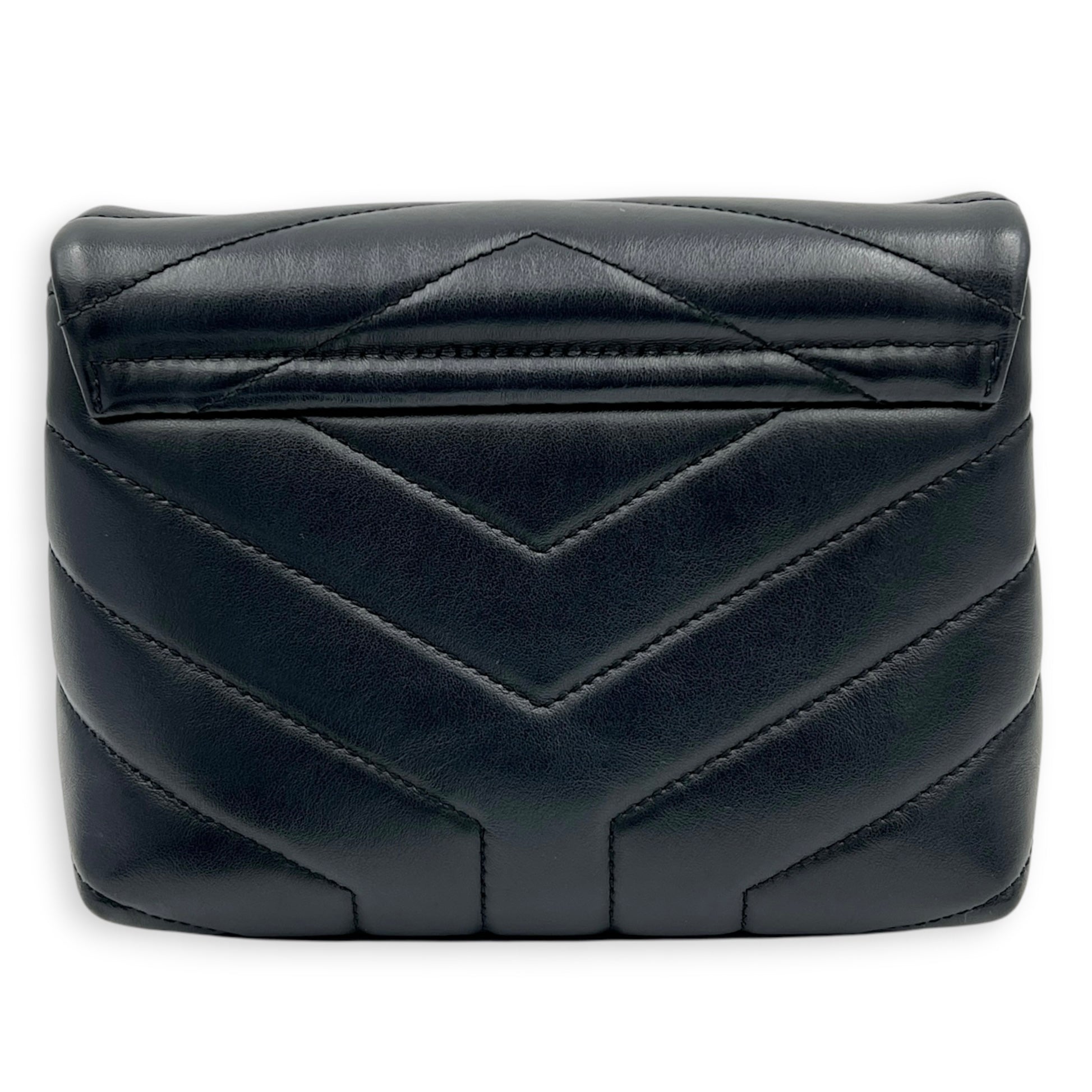 Loulou Shoulder Bag Black in Calfskin, Gold hardware