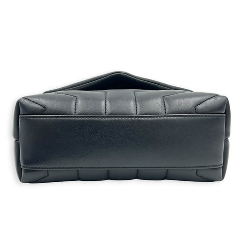 Loulou Shoulder Bag Black in Calfskin, Gold hardware