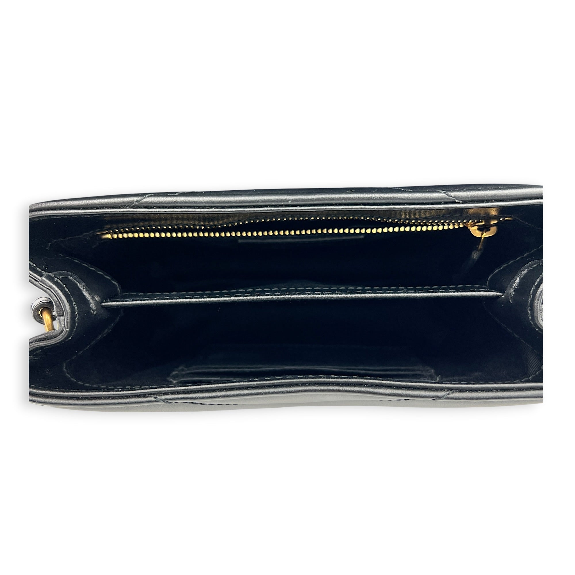Loulou Shoulder Bag Black in Calfskin, Gold hardware