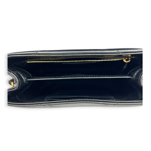 Loulou Shoulder Bag Black in Calfskin, Gold hardware