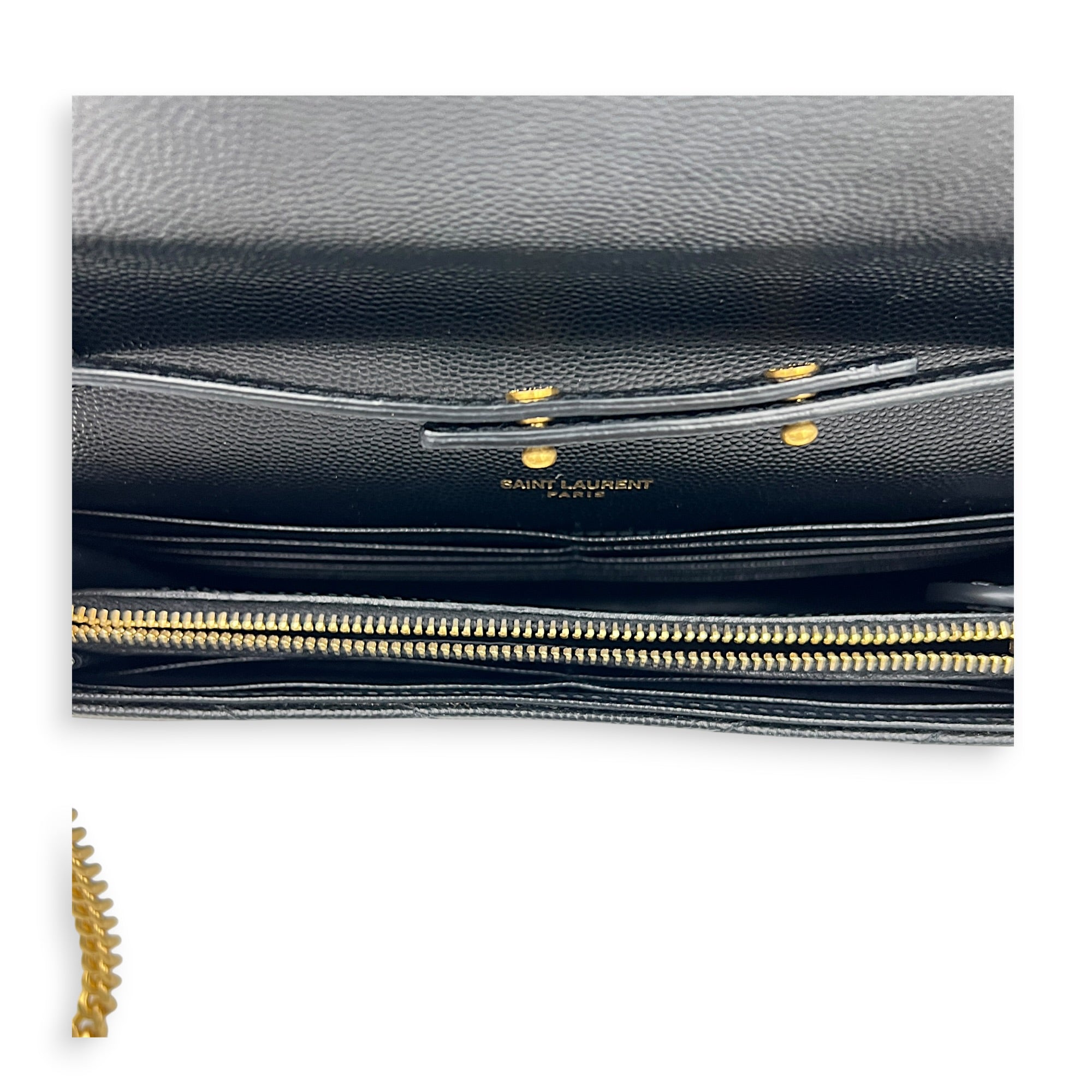 Cassandra Crossbody Bag Black in Calfskin, Gold hardware