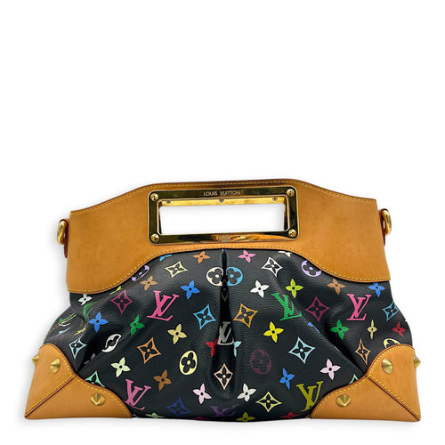 Judy Shoulder Bag Multi-colour in Coated Canvas, Gold hardware