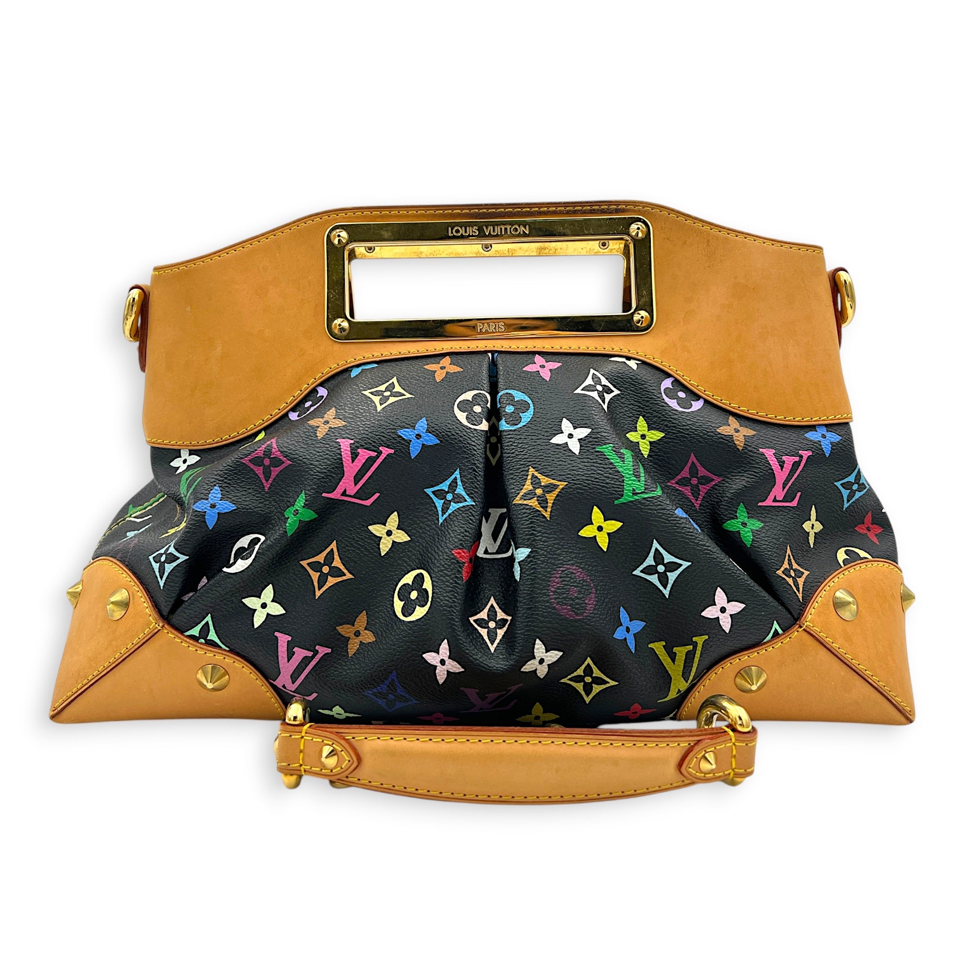 Judy Shoulder Bag Multi-colour in Coated Canvas, Gold hardware