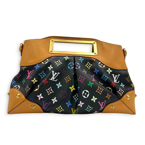 Judy Shoulder Bag Multi-colour in Coated Canvas, Gold hardware