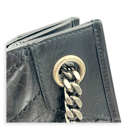 Niki Tote Bag Black in Calfskin, Ruthenium hardware